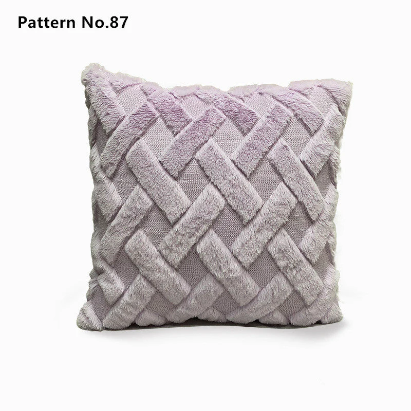 Luxury Soft Plush Short Wool Throw Pillow Covers 18 x 18 inches 45 x 45 cm(Pattern No.68~91) - Image 24