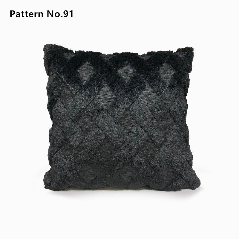 Luxury Soft Plush Short Wool Throw Pillow Covers 18 x 18 inches 45 x 45 cm(Pattern No.68~91) - Image 28
