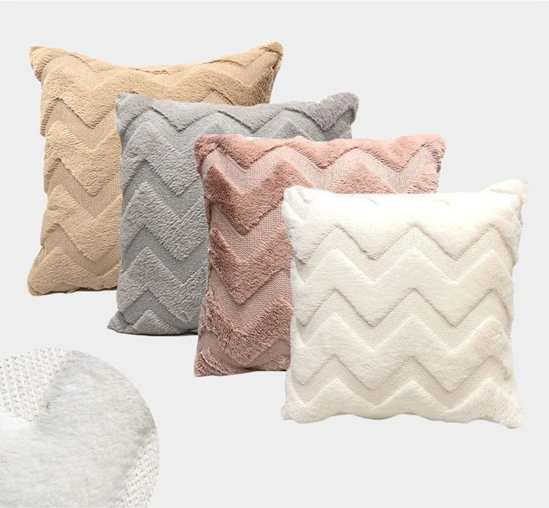 Luxury Soft Plush Short Wool Throw Pillow Covers 18 x 18 inches 45 x 45 cm(Pattern No.68~91) - Image 3