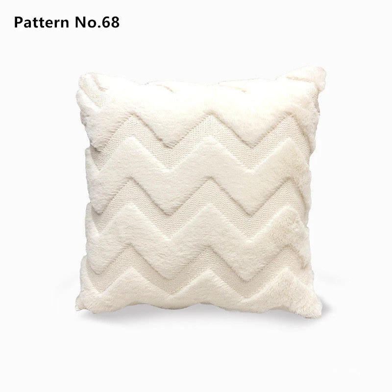 Luxury Soft Plush Short Wool Throw Pillow Covers 18 x 18 inches 45 x 45 cm(Pattern No.68~91) - Image 5