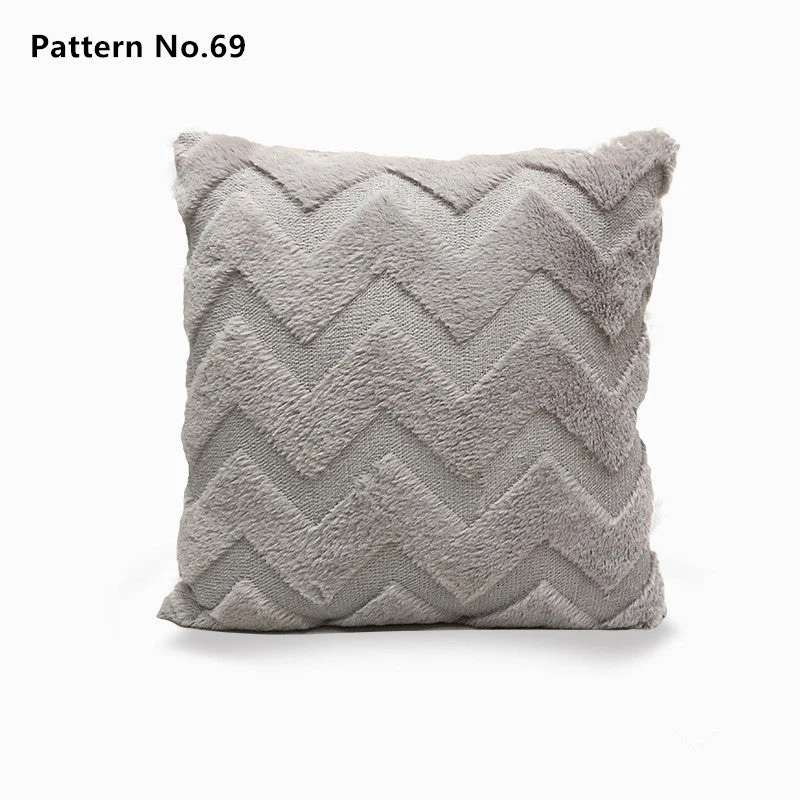 Luxury Soft Plush Short Wool Throw Pillow Covers 18 x 18 inches 45 x 45 cm(Pattern No.68~91) - Image 6