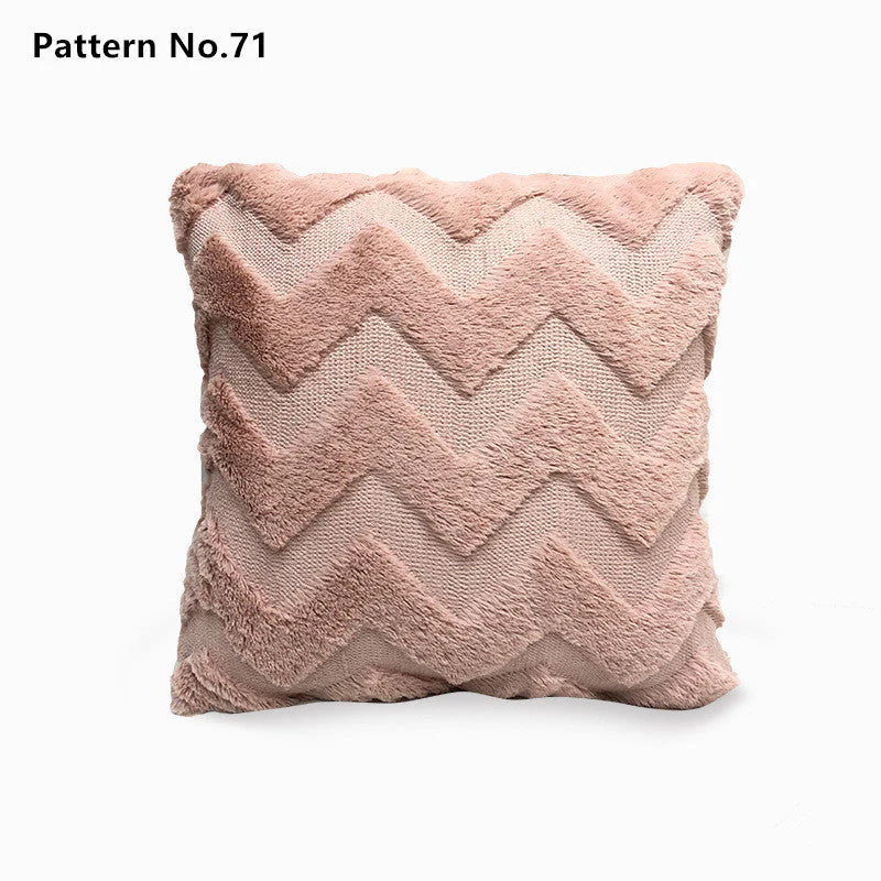 Luxury Soft Plush Short Wool Throw Pillow Covers 18 x 18 inches 45 x 45 cm(Pattern No.68~91) - Image 8