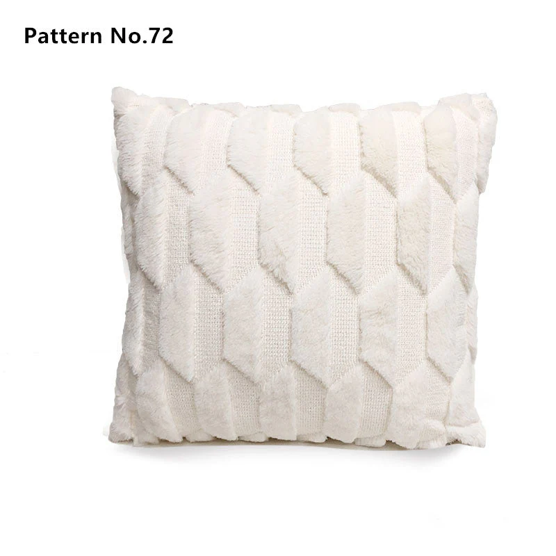 Luxury Soft Plush Short Wool Throw Pillow Covers 18 x 18 inches 45 x 45 cm(Pattern No.68~91) - Image 9