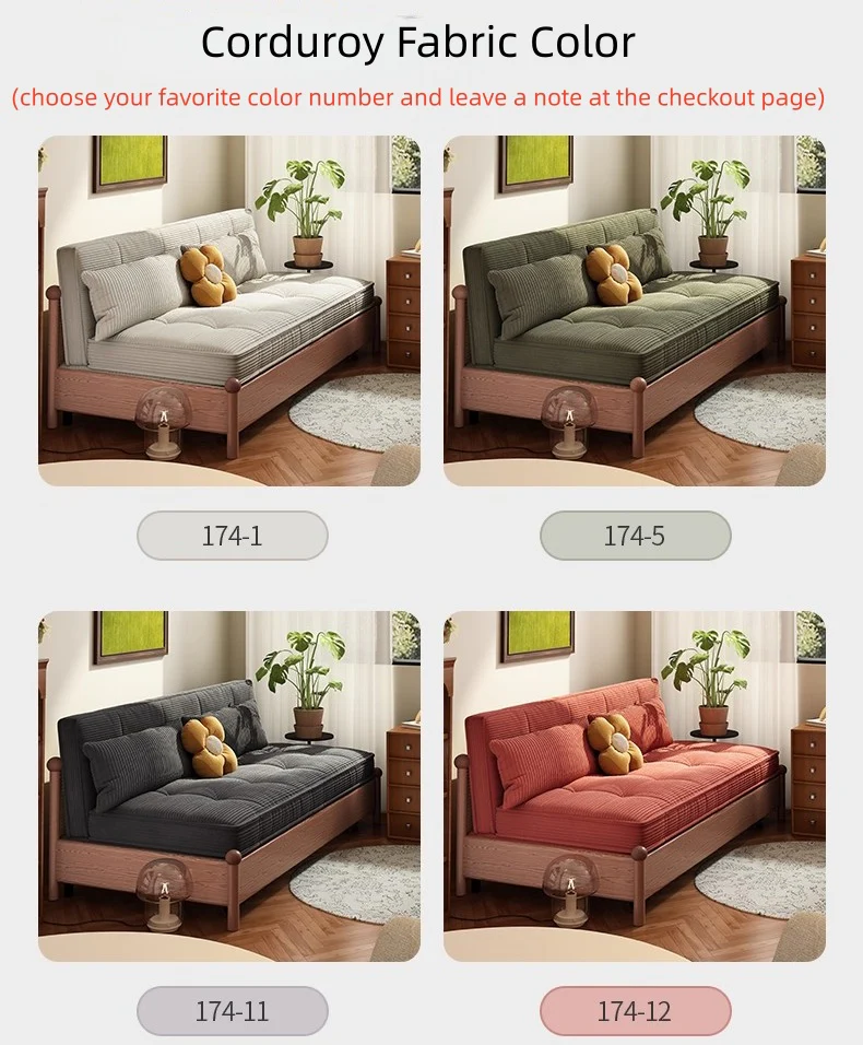 Metal Frame Corduroy Fabric Sofa Bed with Underneath Storage - Image 11