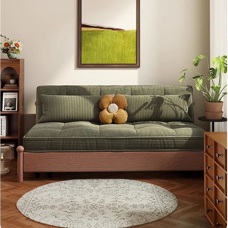 Metal Frame Corduroy Fabric Sofa Bed with Underneath Storage - Image 2