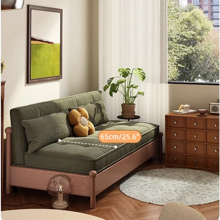 Metal Frame Corduroy Fabric Sofa Bed with Underneath Storage - Image 3