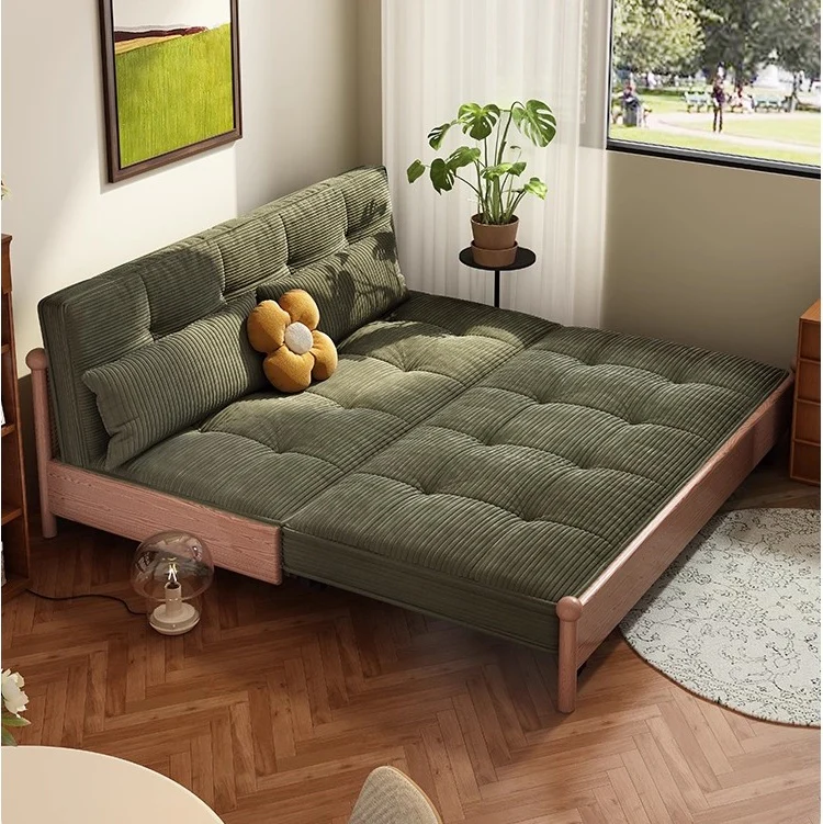 Metal Frame Corduroy Fabric Sofa Bed with Underneath Storage - Image 4