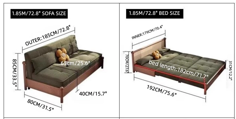 Metal Frame Corduroy Fabric Sofa Bed with Underneath Storage - Image 9