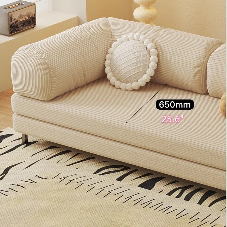 Metal Frame Corduroy Fabric Upholstered Sofa Bed - Image 6