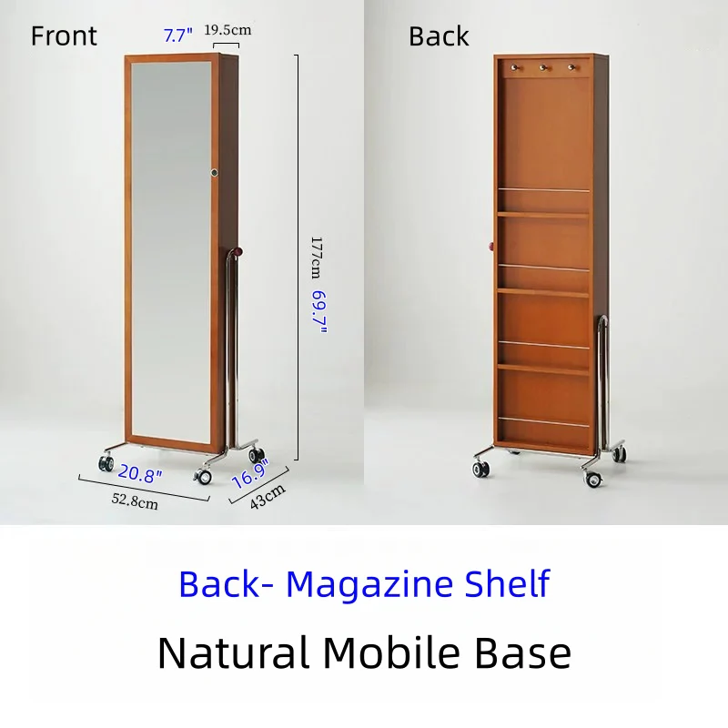 Mobile Jewelry Armoire Organizer with Full-Length Mirror and Fingerprint Lock - Image 15