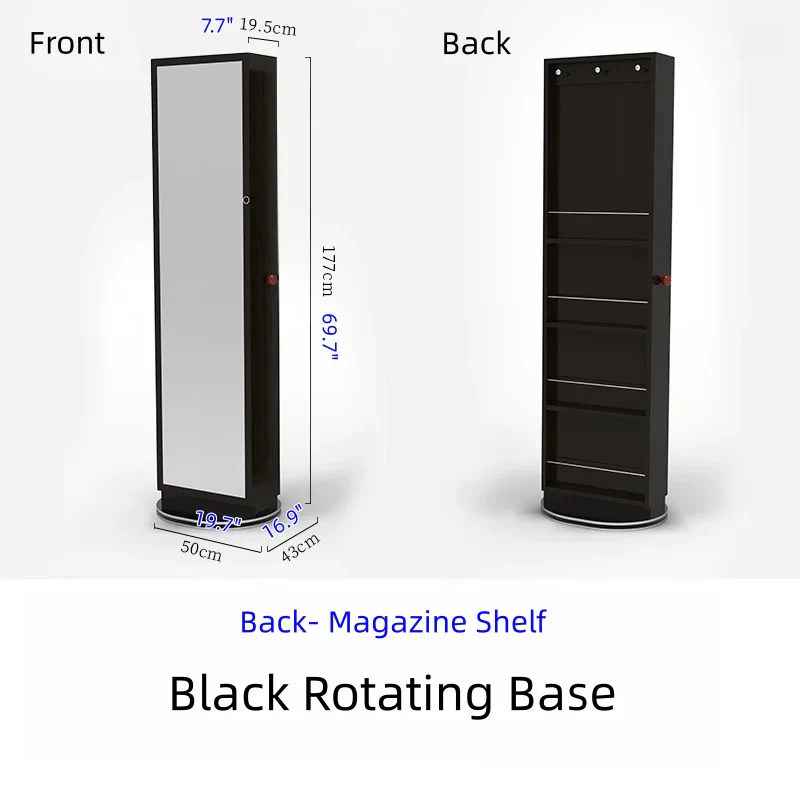 Mobile Jewelry Armoire Organizer with Full-Length Mirror and Fingerprint Lock - Image 21