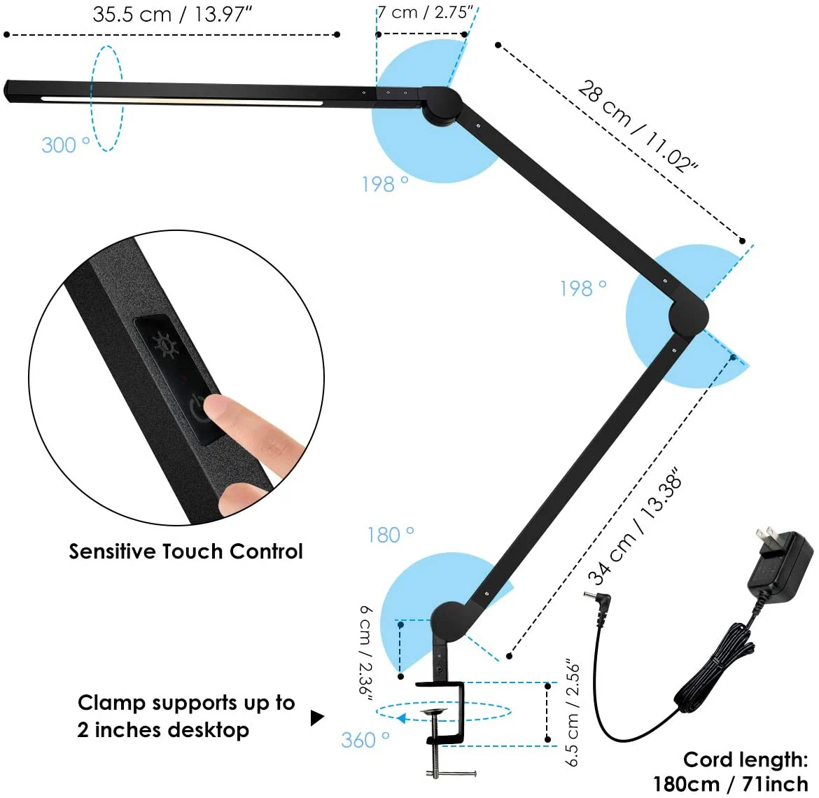 Modern Architect Swing Arm Table Light for Study/ Work /Reading - Image 7