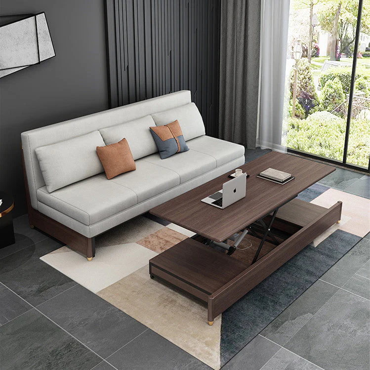 Modern Convertible Sofa Bed with Electric Liftable Coffee Table - Image 4