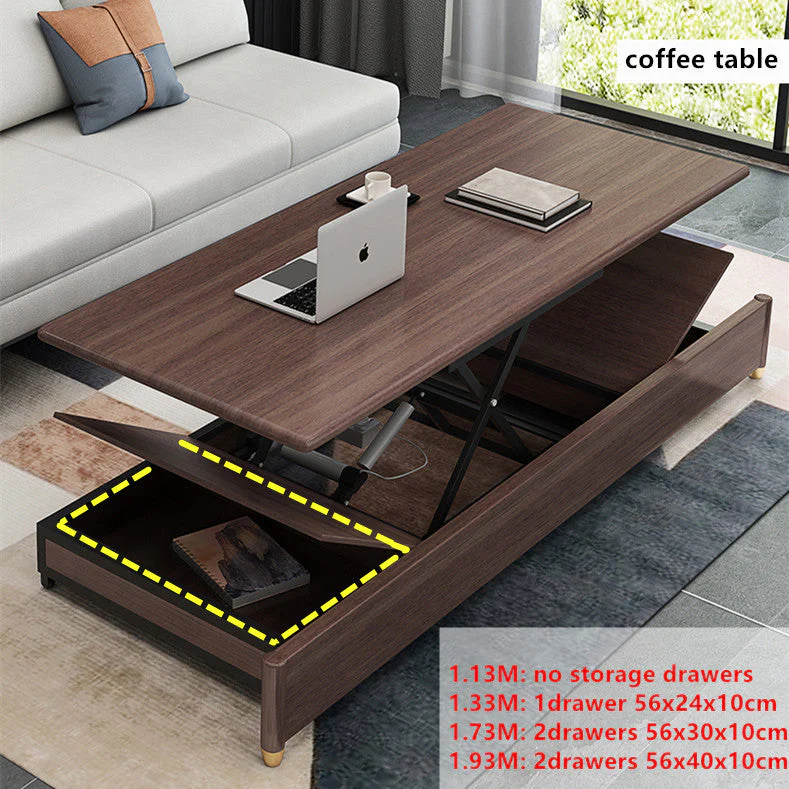 Modern Convertible Sofa Bed with Electric Liftable Coffee Table - Image 6