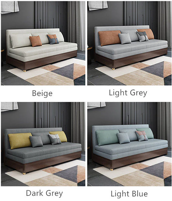 Modern Convertible Sofa Bed with Electric Liftable Coffee Table - Image 9