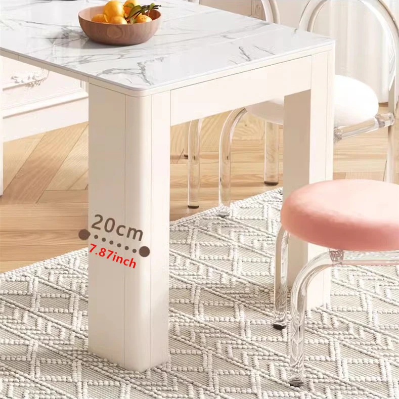 Modern Extendable Dining Table With 4 Marble Leaves and Storage Sideboard Cabinet - Image 7