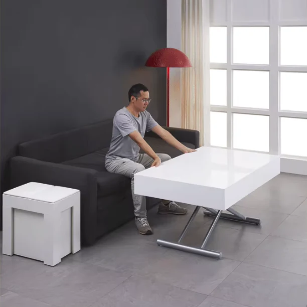 2-in-1 Transformable Dining Table & Coffee Table with Up and Down Mechanism - Image 6