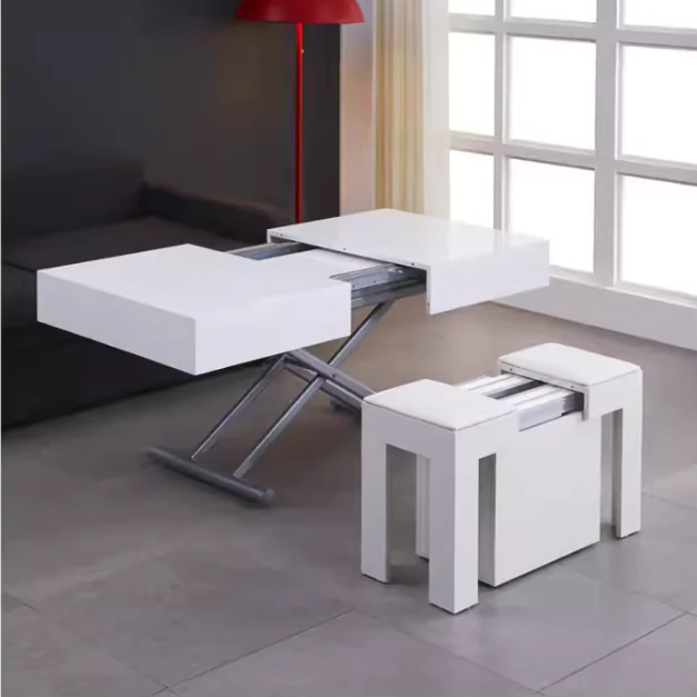 2-in-1 Transformable Dining Table & Coffee Table with Up and Down Mechanism - Image 7