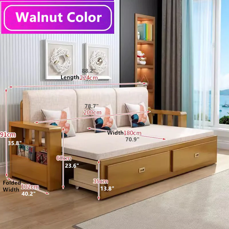 Modern Full Size Sleeper Sofa with Detachable Mattress and Storage Underneath - Image 18