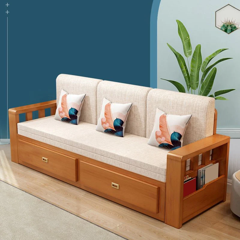Modern Full Size Sleeper Sofa with Detachable Mattress and Storage Underneath - Image 2