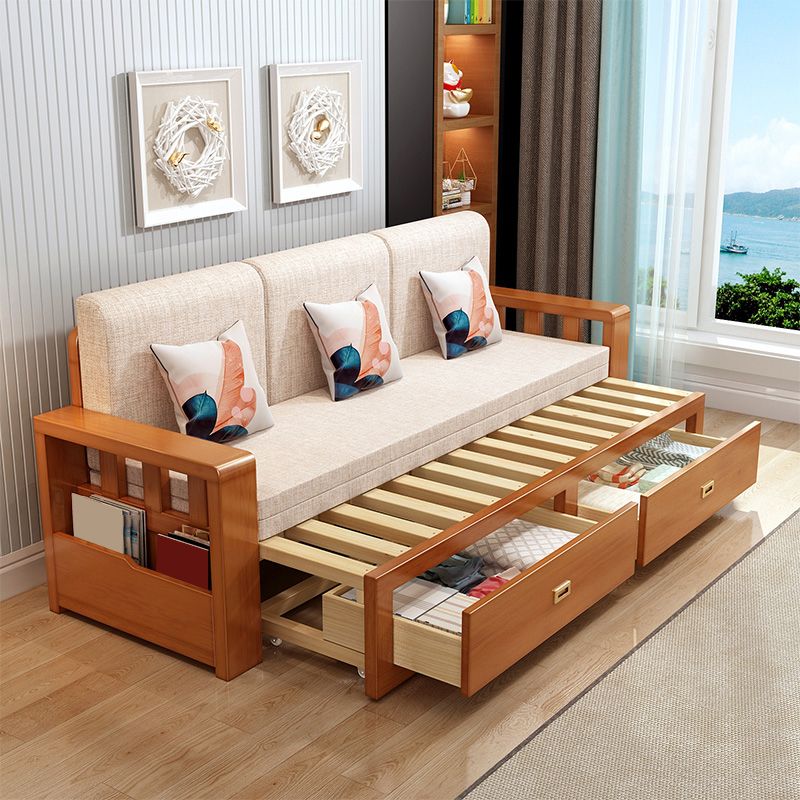 Modern Full Size Sleeper Sofa with Detachable Mattress and Storage Underneath - Image 3