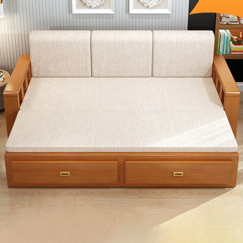 Modern Full Size Sleeper Sofa with Detachable Mattress and Storage Underneath - Image 4