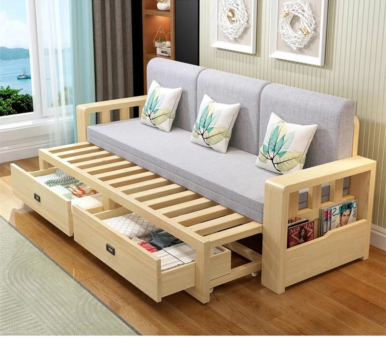 Modern Full Size Sleeper Sofa with Detachable Mattress and Storage Underneath - Image 7