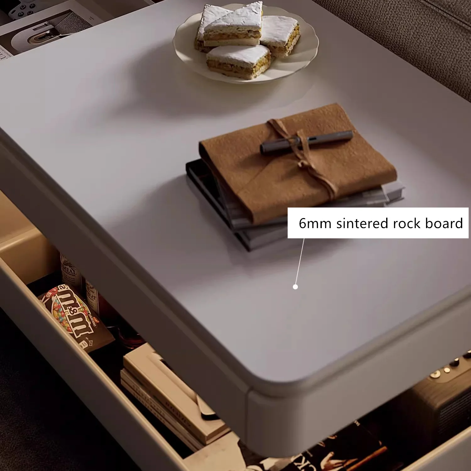Modern Light Luxury Lifting and Rotating Top Coffee Table - Image 4
