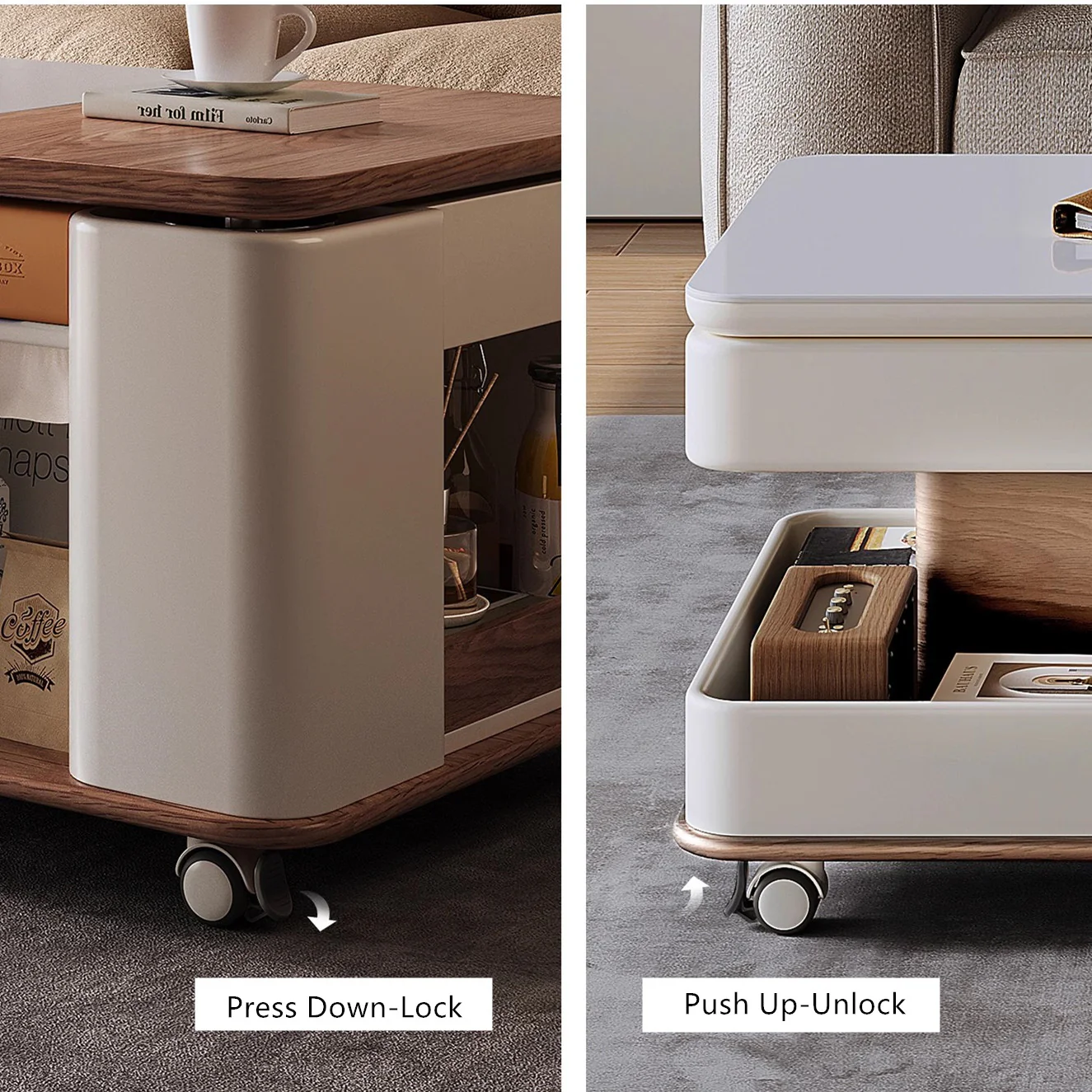 Modern Light Luxury Lifting and Rotating Top Coffee Table - Image 9