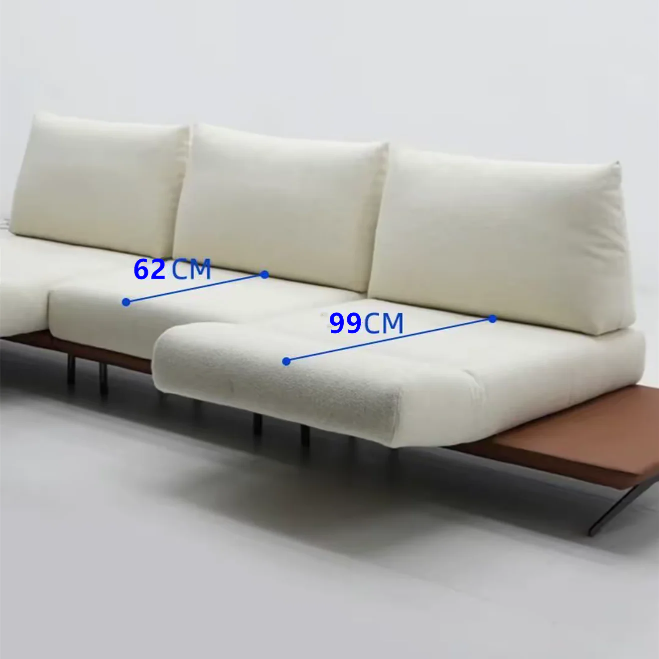 Modern Modular Island Rotating Sofa with Adjustable Armrest and Back Cushion - Image 11