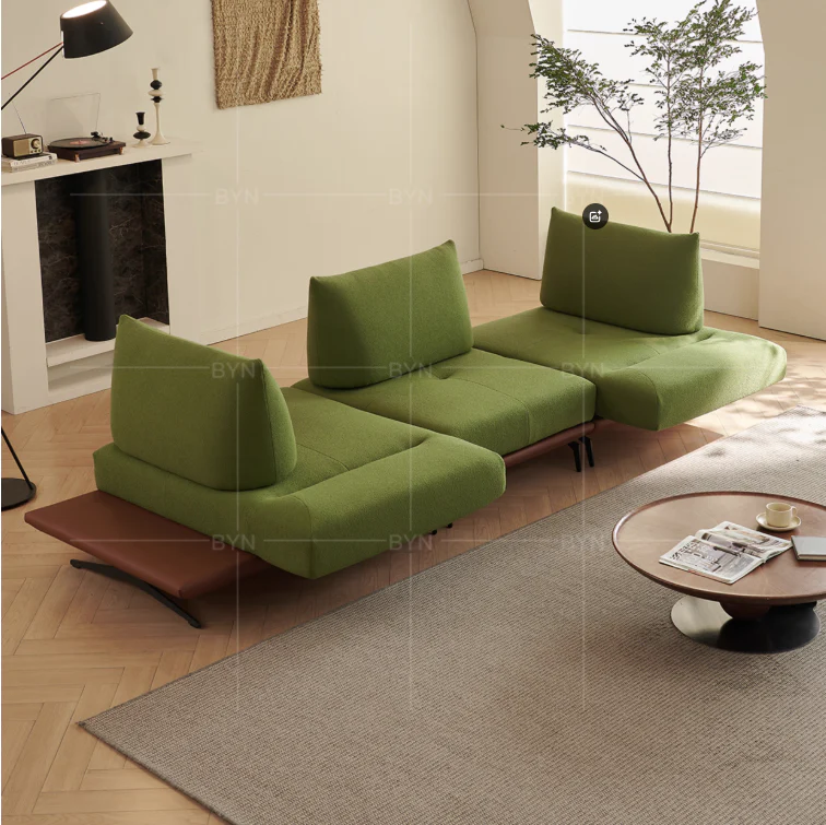 Modern Modular Island Rotating Sofa with Adjustable Armrest and Back Cushion - Image 13