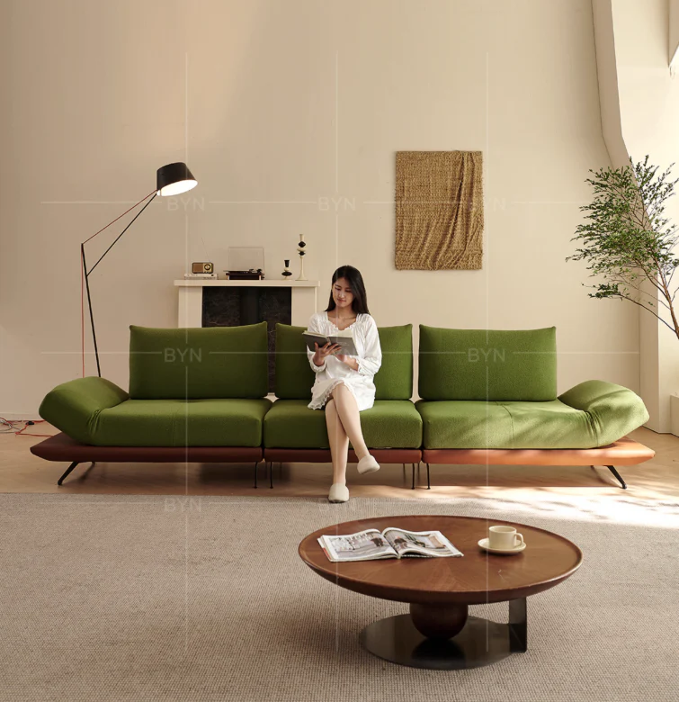 Modern Modular Island Rotating Sofa with Adjustable Armrest and Back Cushion - Image 14