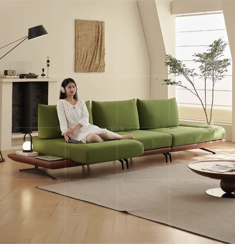 Modern Modular Island Rotating Sofa with Adjustable Armrest and Back Cushion - Image 15