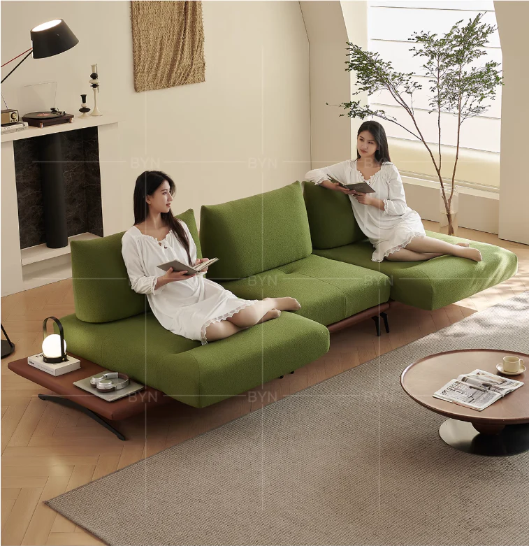 Modern Modular Island Rotating Sofa with Adjustable Armrest and Back Cushion - Image 16