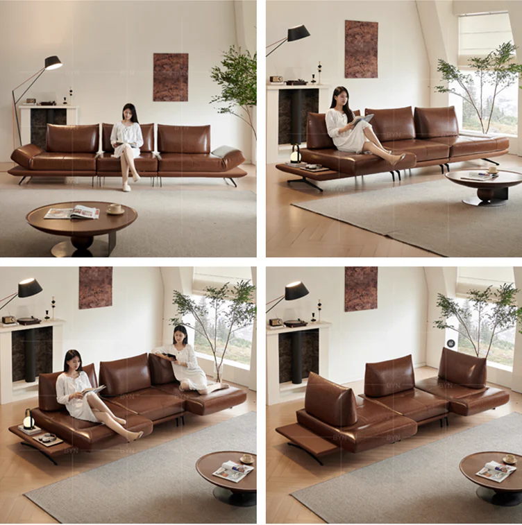 Modern Modular Island Rotating Sofa with Adjustable Armrest and Back Cushion - Image 17