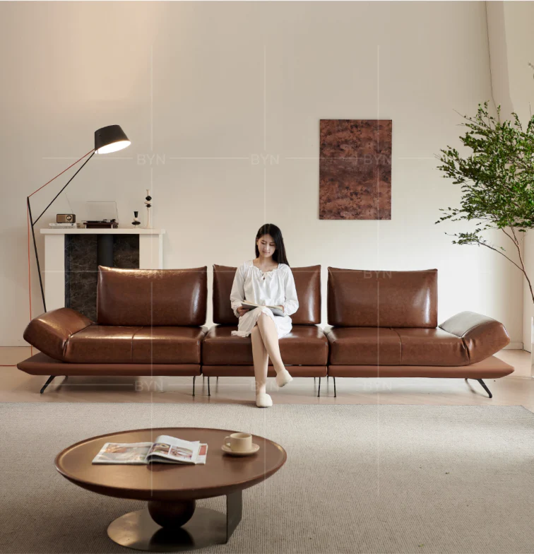 Modern Modular Island Rotating Sofa with Adjustable Armrest and Back Cushion - Image 19