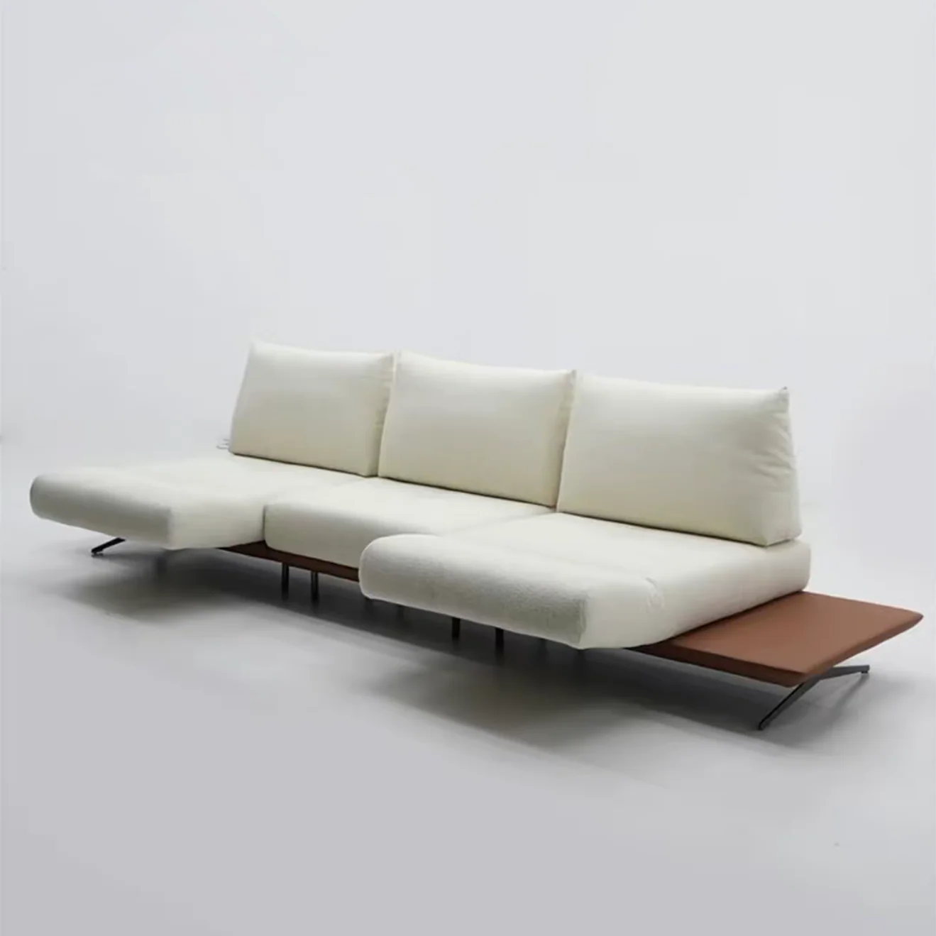 Modern Modular Island Rotating Sofa with Adjustable Armrest and Back Cushion - Image 4