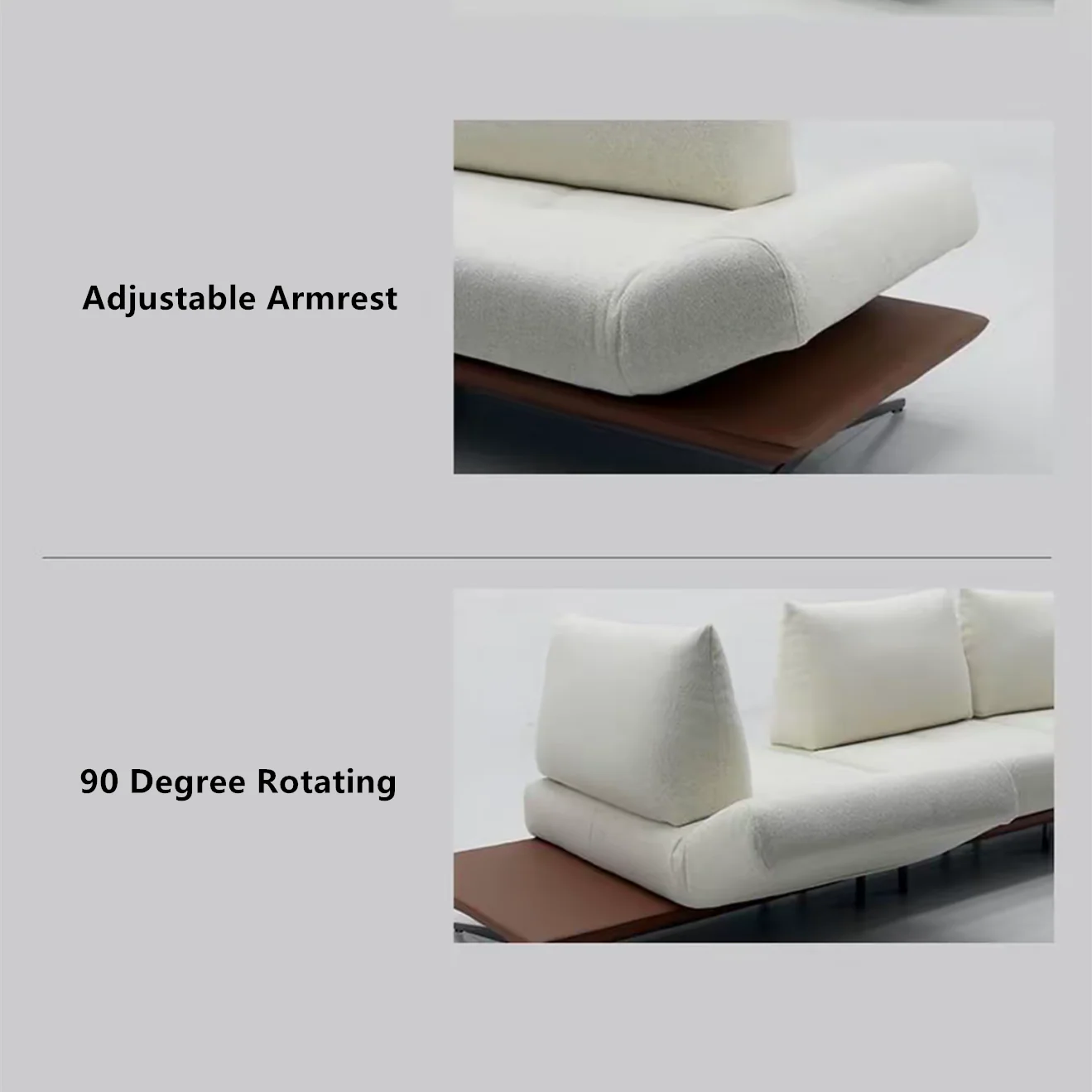 Modern Modular Island Rotating Sofa with Adjustable Armrest and Back Cushion - Image 7