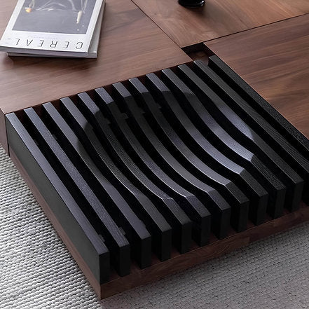 Modern Square Walnut Coffee Table - Image 5