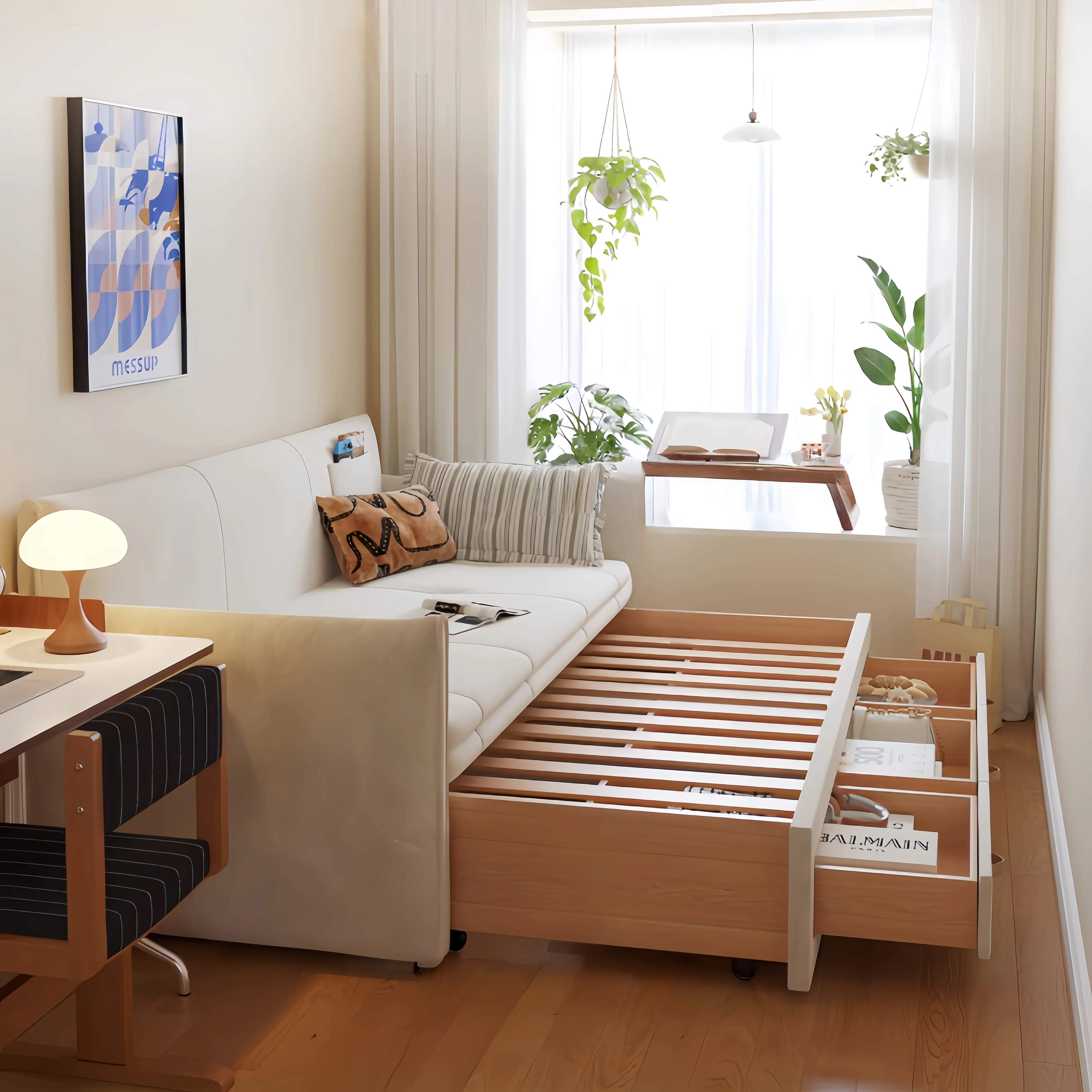 Modern Upholstered Sofa Bed with Underneath Storage Drawers - Image 4
