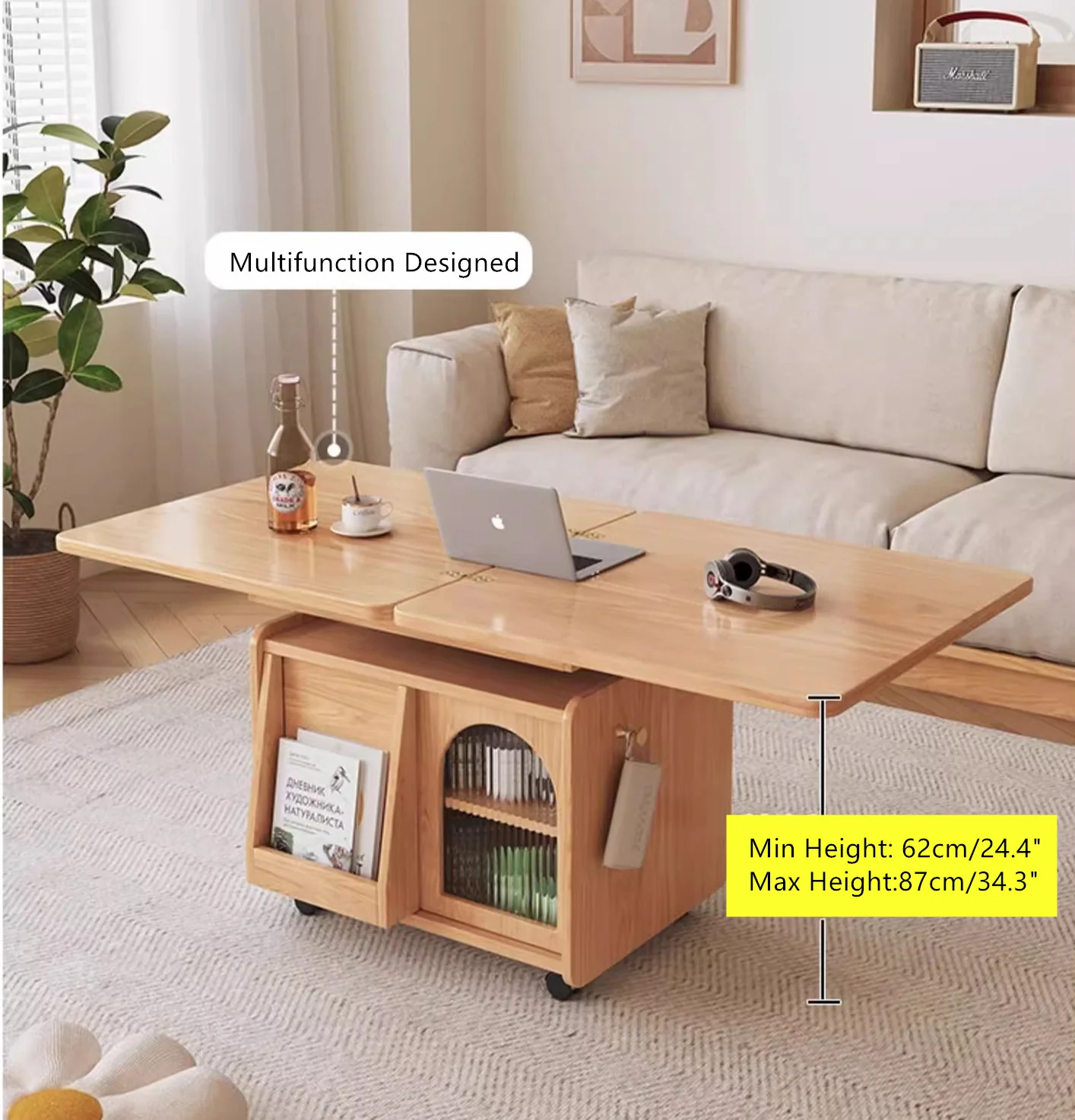 Movable and Liftable Coffee Table - Image 5