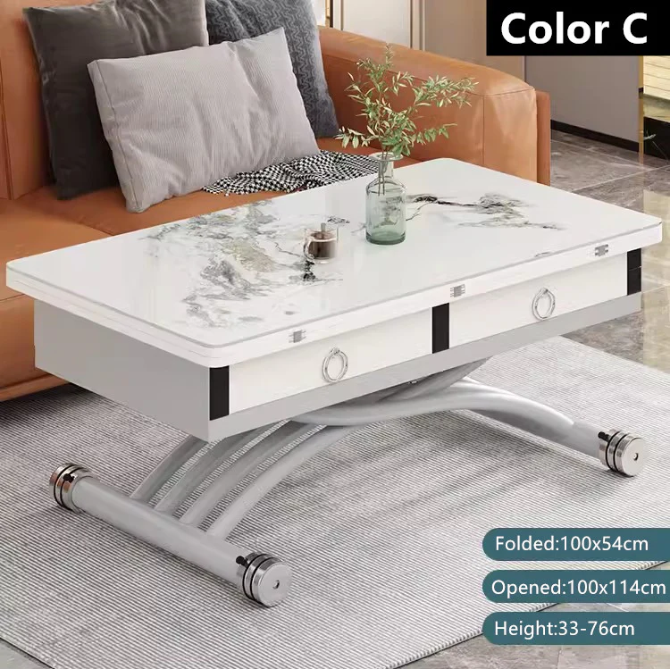 Multifunction Lifting Coffee Table with Drawers - Image 15