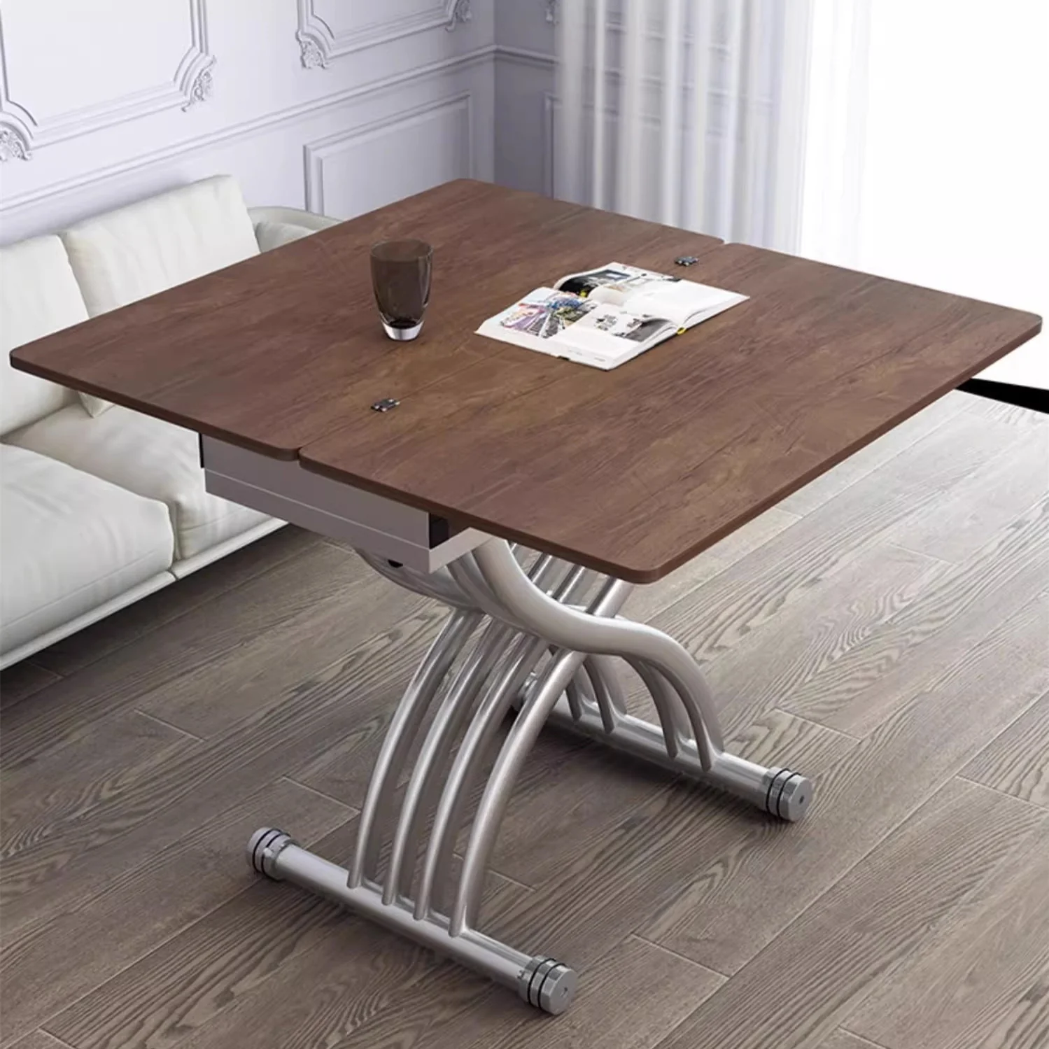 Multifunction Lifting Coffee Table with Drawers - Image 5