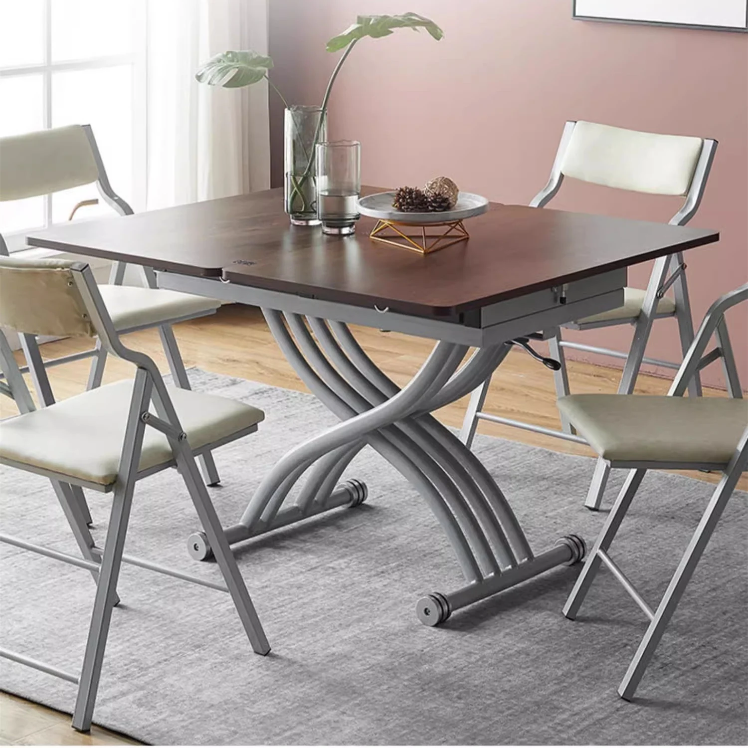 Multifunction Lifting Coffee Table with Drawers - Image 6