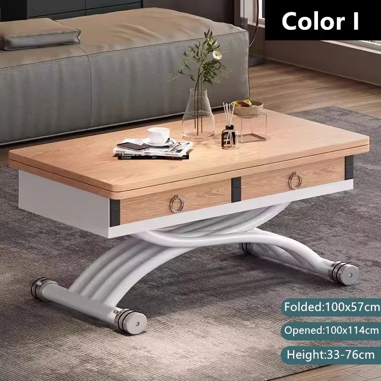 Multifunction Lifting Coffee Table with Drawers - Image 9