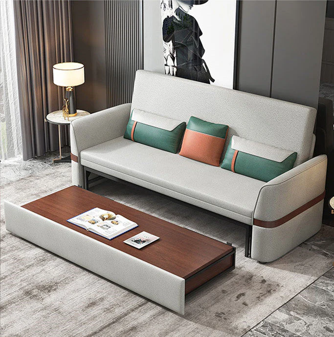 Multifunction Sofa Bed with Electric Liftable Coffee Table - Image 5
