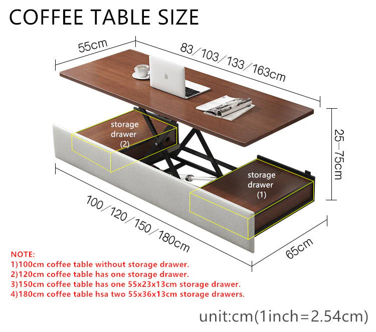Multifunction Sofa Bed with Electric Liftable Coffee Table - Image 8