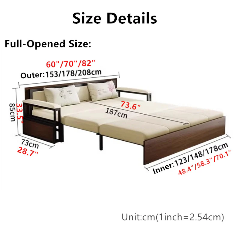 Multifunction Sofa Bed With Foldable Work Desk and Underneath Storage - Image 10