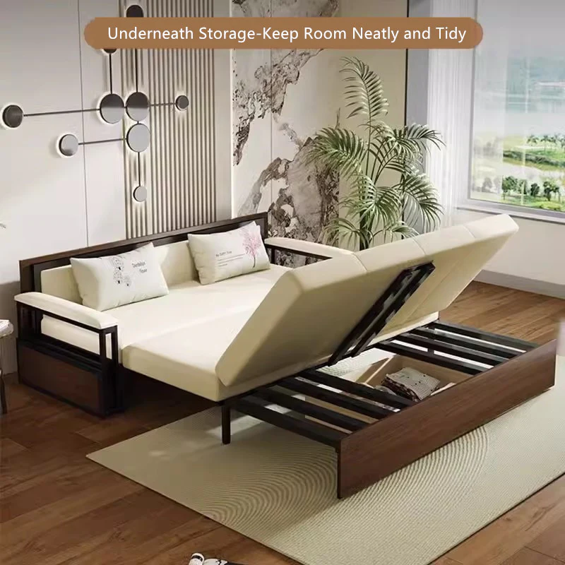 Multifunction Sofa Bed With Foldable Work Desk and Underneath Storage - Image 6