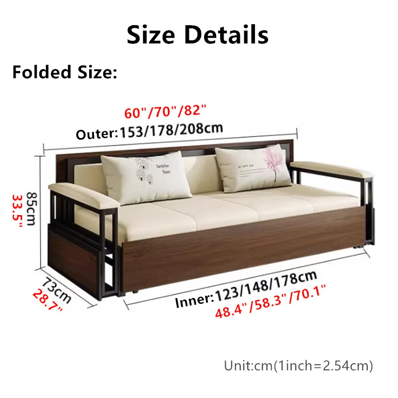 Multifunction Sofa Bed With Foldable Work Desk and Underneath Storage - Image 8